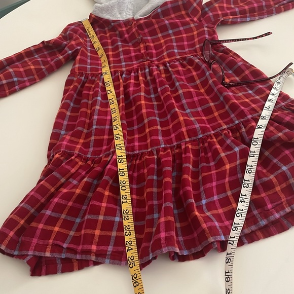 Tucker + Tate Red-Blue-Orange-Gray Long Sleeve Flannel Pullover Dress- Girls 6 - Picture 8 of 10